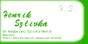 henrik szlivka business card